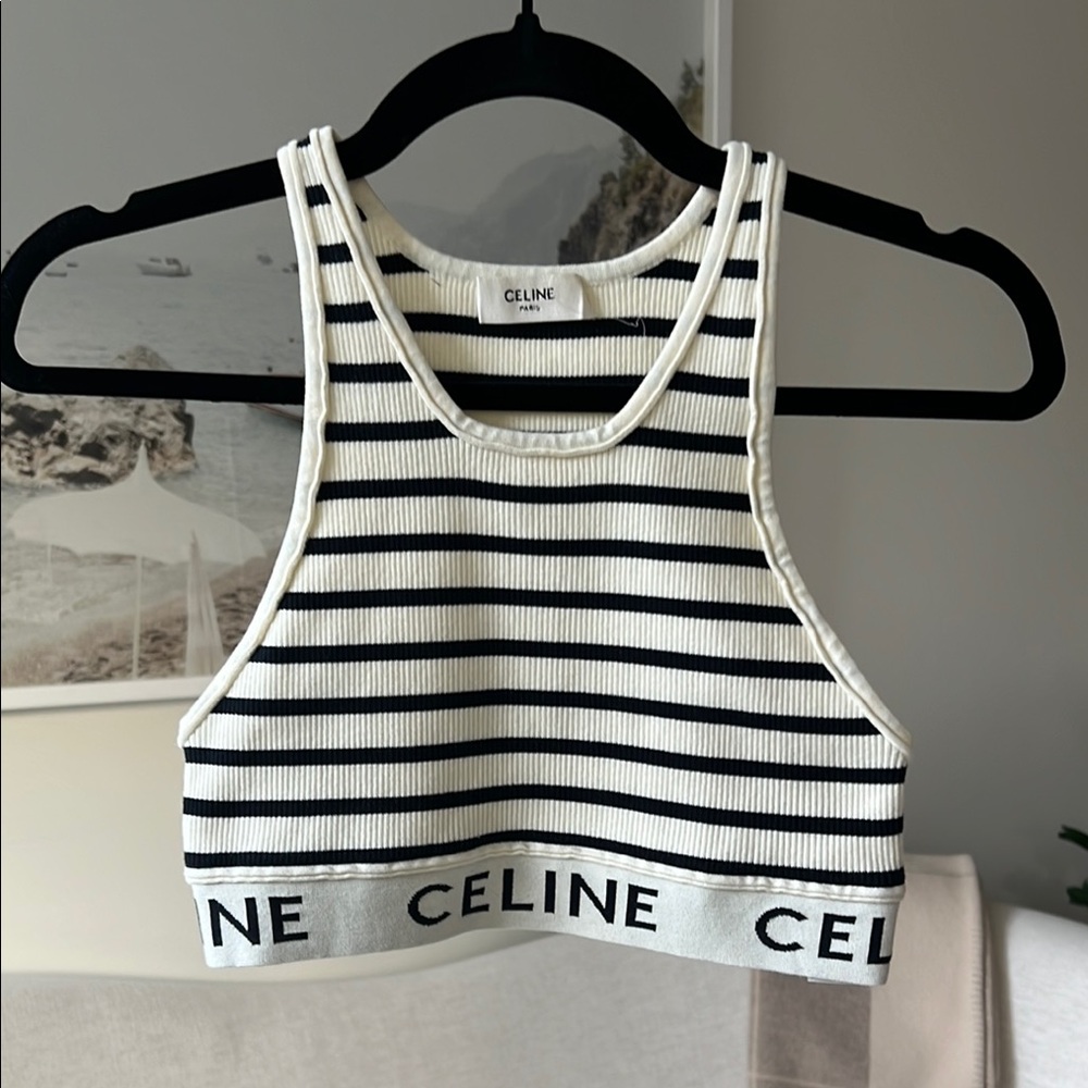 Celine Striped Ribbed Crop Top - Picture 3 of 6